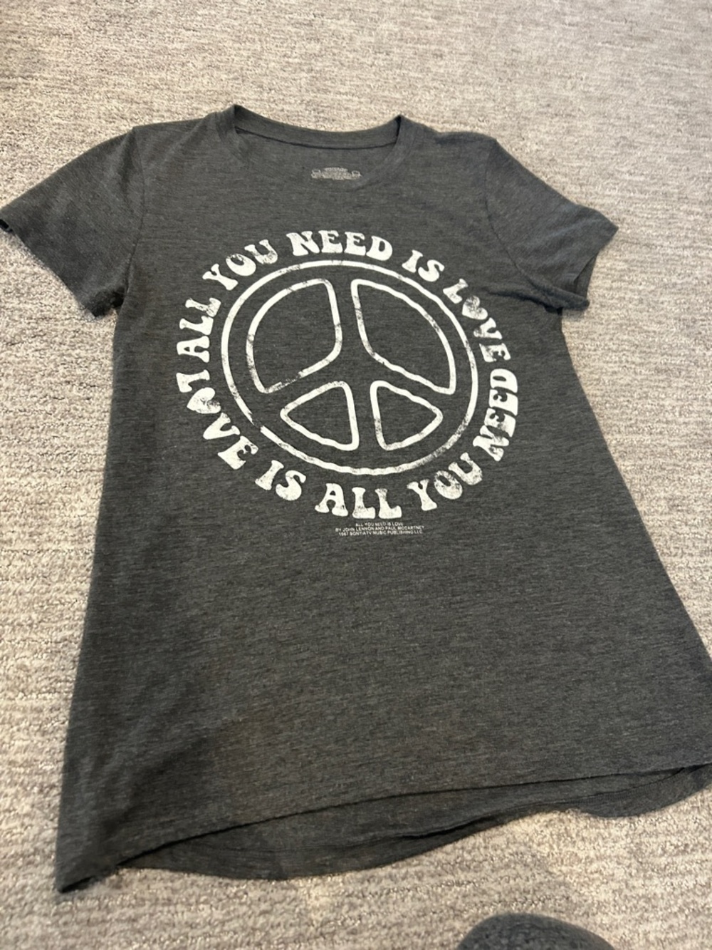 Kids Charcoal Gray Peace Graphic Tee